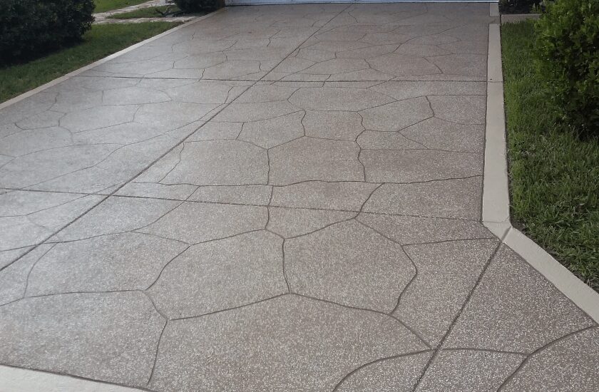 Decorative concrete coating driveway