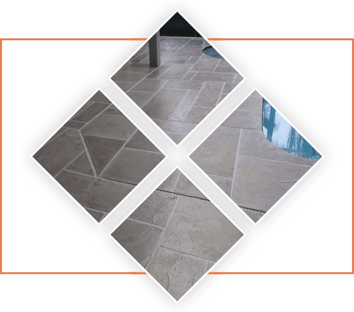 decorative concrete tile pool deck