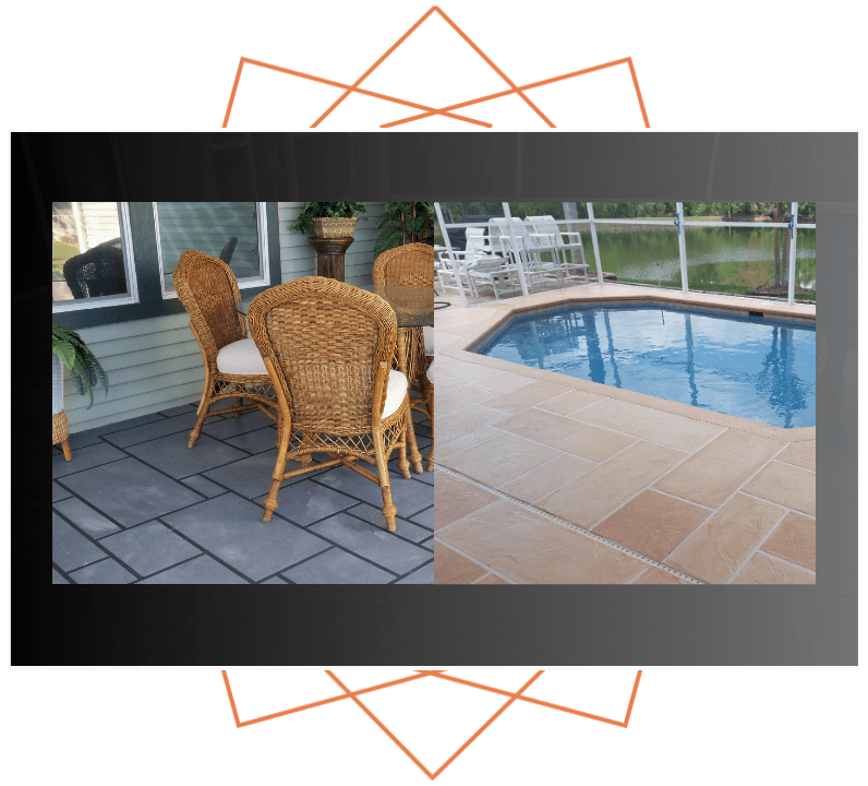 Stimualted Stone Pool patio Deck