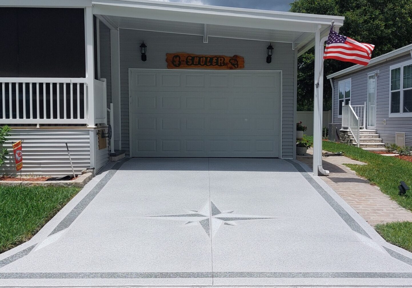 Painted Driveway with Star